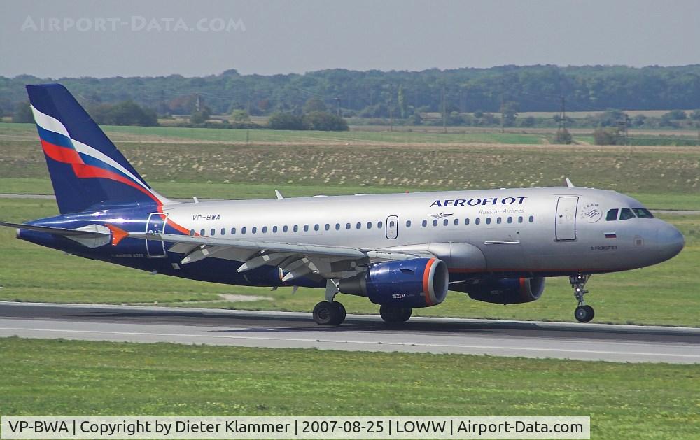 VP-BWA, 2003 Airbus A319-111 C/N 2052, AEROFLOT  A319-111