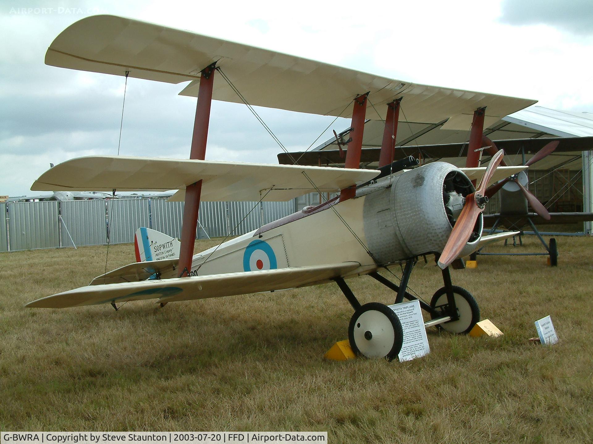 G-BWRA, 1988 Sopwith Triplane Replica C/N PFA 021-10035, Royal International Air Tattoo 2003