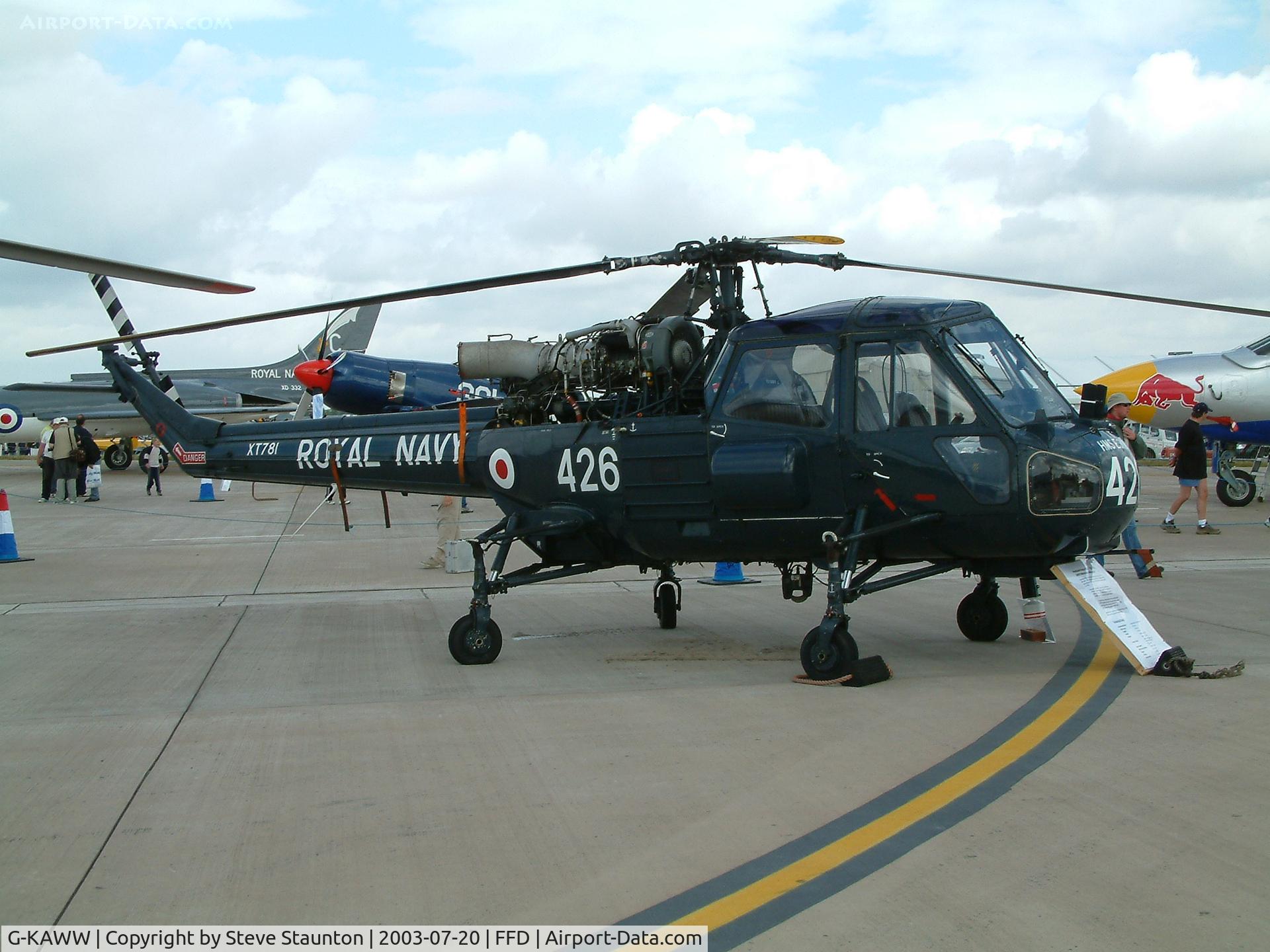 G-KAWW, 1966 Westland Wasp HAS.1 C/N F9663, Royal International Air Tattoo 2003