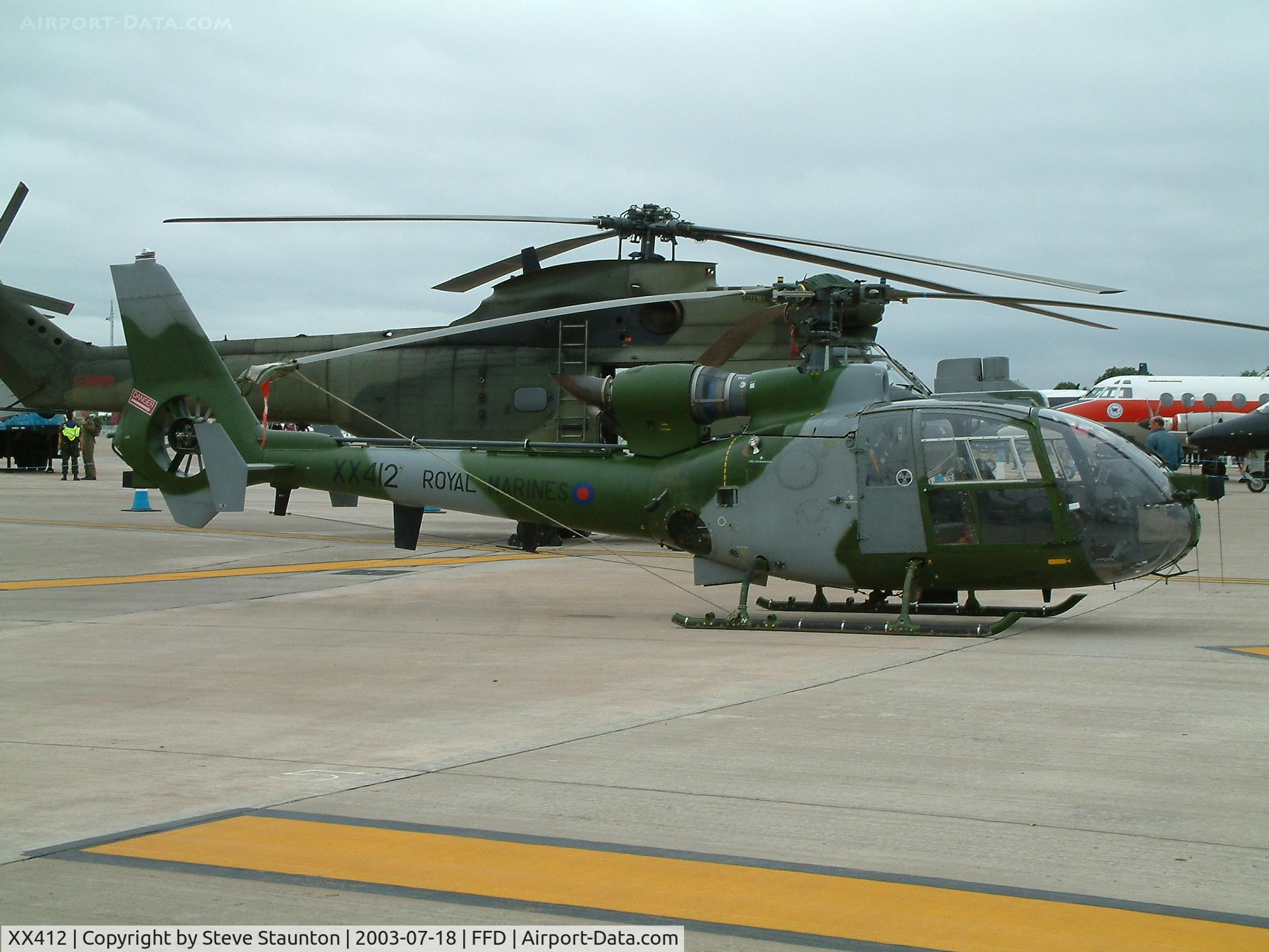 XX412, 1975 Westland SA-341B Gazelle AH1 C/N 1362, Royal International Air Tattoo 2003