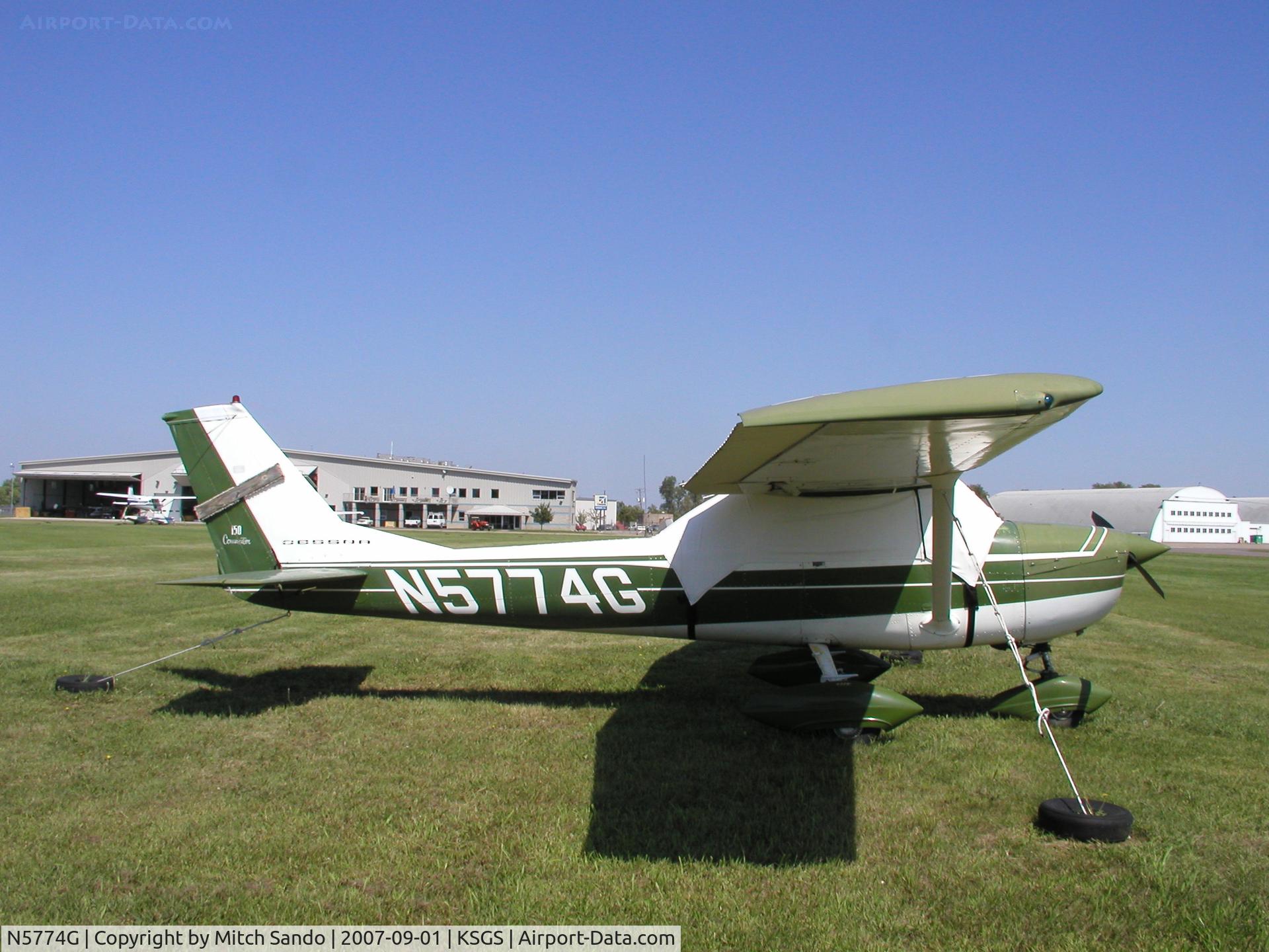 N5774G, 1969 Cessna 150K C/N 15071274, Tied down at Fleming Field.