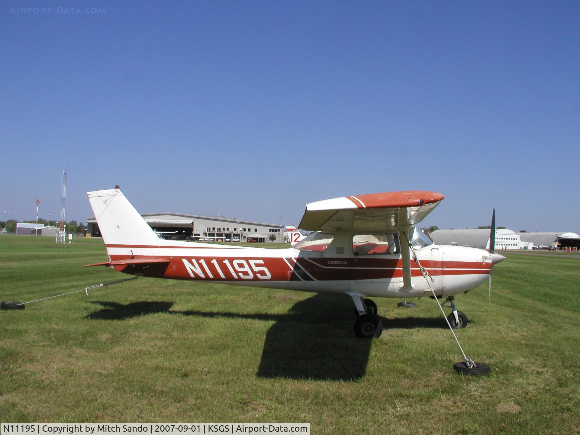 N11195, 1973 Cessna 150L C/N 15075249, Tied down at Fleming Field.