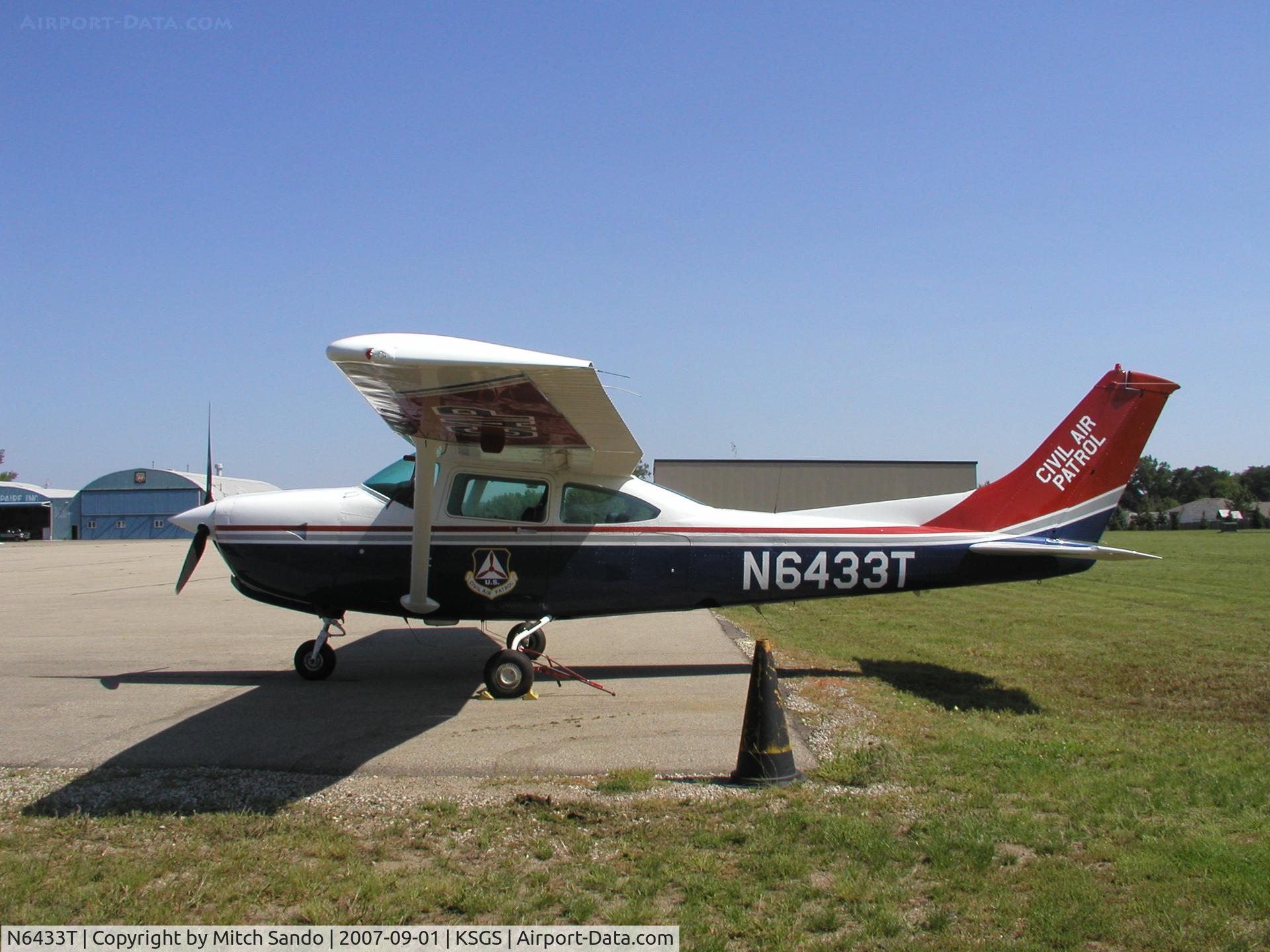 N6433T, 1985 Cessna R182 Skylane RG C/N R18202022, Parked outside the Civil Air Patrol Hangar at Fleming Field.