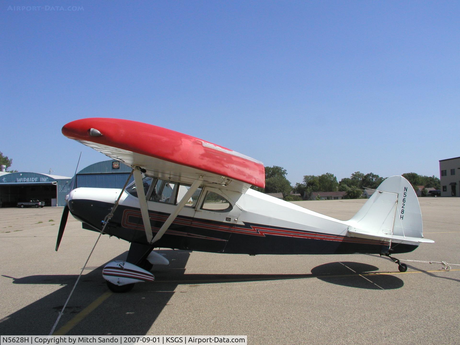 N5628H, 1949 Piper PA-16 Clipper C/N 16-239, Parked on the ramp at Fleming Field.