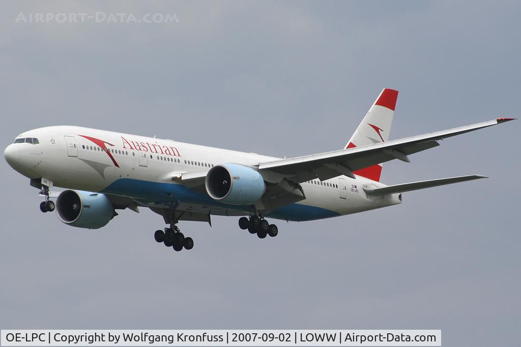OE-LPC, 2002 Boeing 777-2Z9/ER C/N 29313, coming in from Tokyo