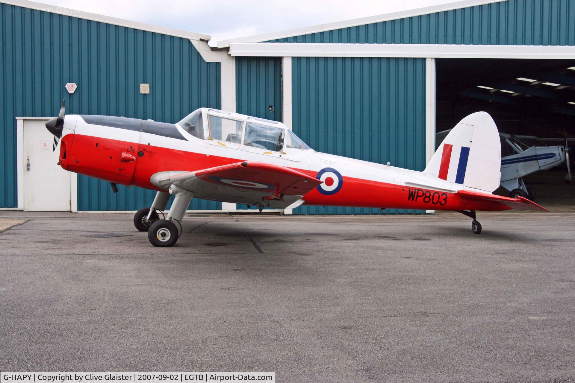 G-HAPY, 1952 De Havilland DHC-1 Chipmunk T.10 C/N C1/0697, Colour scheme of the ROYAL AIR FORCE - Serial No: WP803 - Registered Owner: ASTROJET LTD