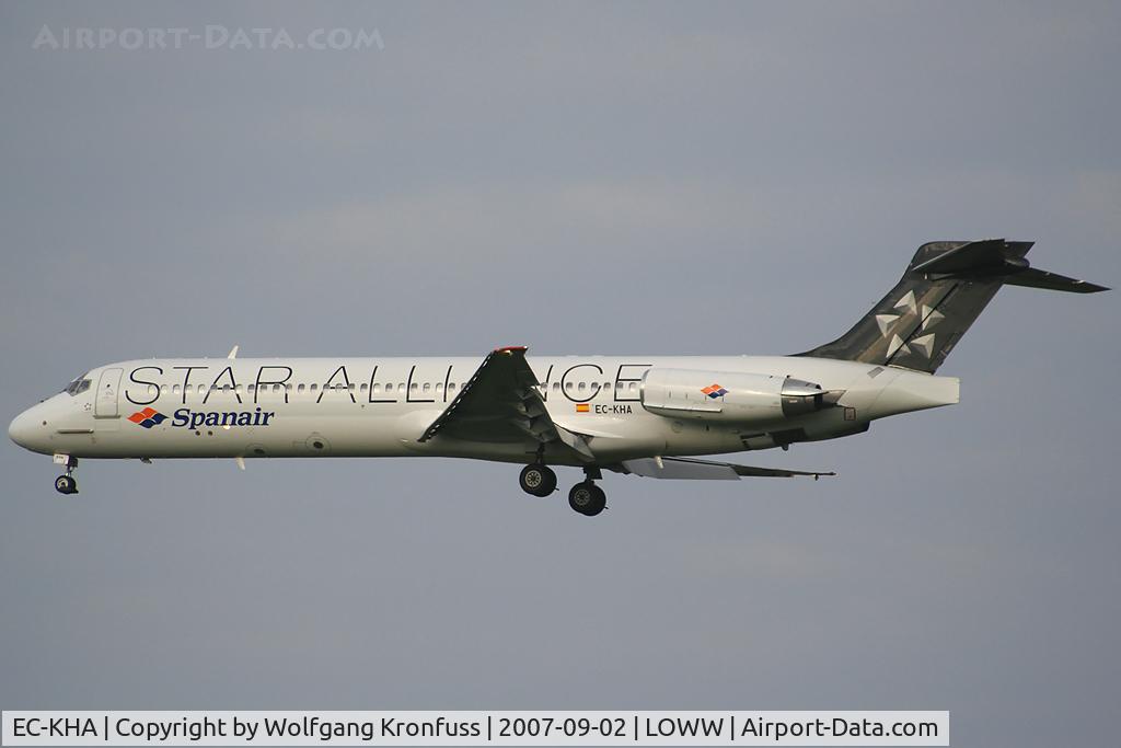 EC-KHA, 1998 McDonnell Douglas MD-87 (DC-9-87) C/N 49611, on finals RWY34