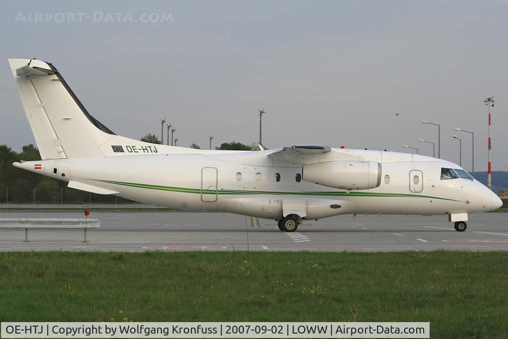 OE-HTJ, 1999 Fairchild Dornier 328-300 328JET C/N 3114, taxiing out for Departure RWY29