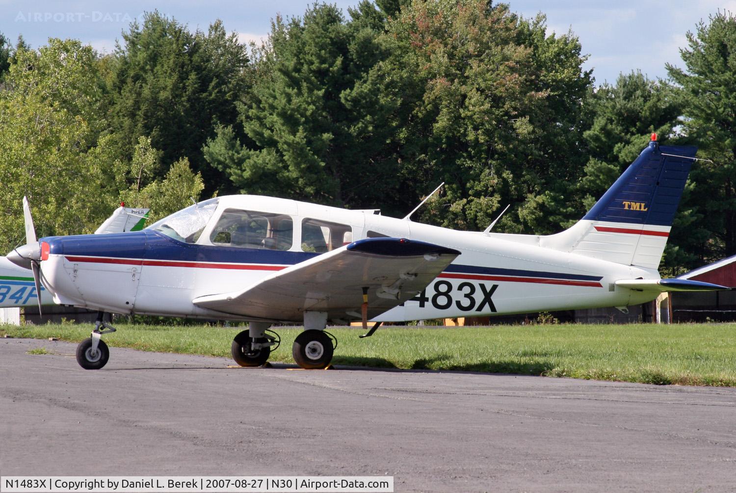 N1483X, 1975 Piper PA-28-151 C/N 28-7515412, The small letters on the tail identify the corporate owner of this 1975-build aircraft.