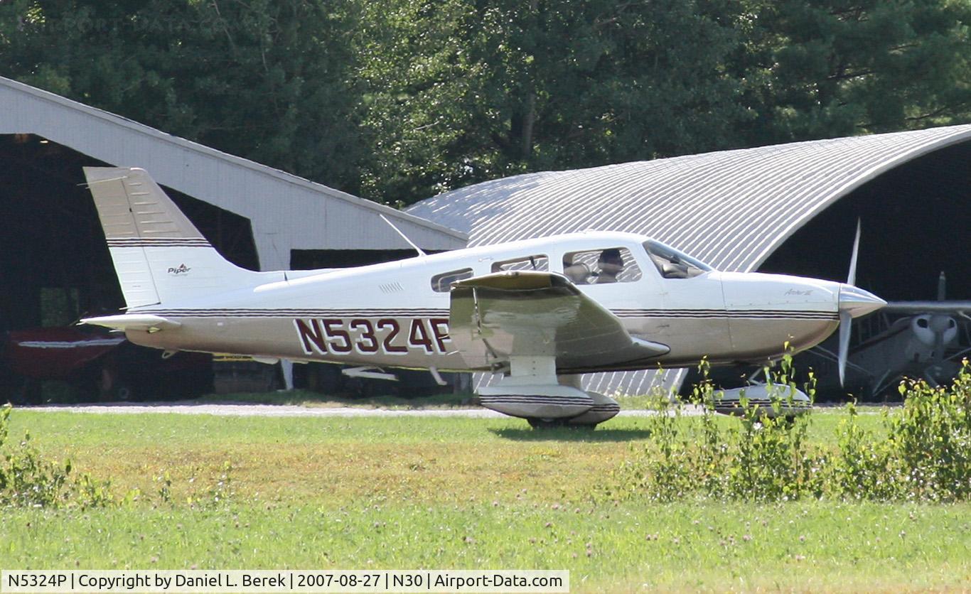 N5324P, 2001 Piper PA-28-181 C/N 2843452, A gleaming golden Archer taxies for take-off at Cherry Ridge Airport on a summer day.