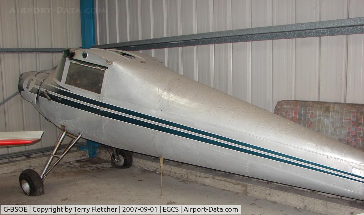 G-BSOE, 1946 Luscombe 8A Silvaire C/N 4331, Not sure if this has ever been seen as G-BSOE the unmarked fuselage lies a few yards away from wings bearing former registration N1604K