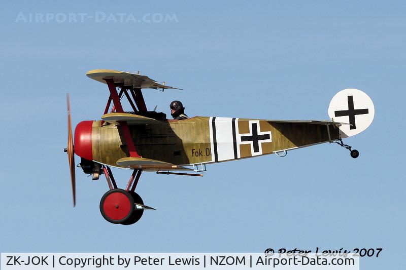 ZK-JOK, Fokker Dr.1 Triplane Replica C/N 2009, Omaka Collection, Wellington