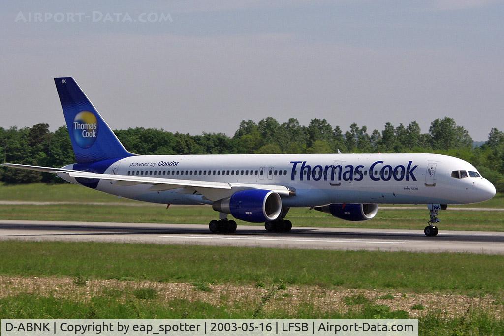 D-ABNK, 1992 Boeing 757-230 C/N 25438, unexpected stop at LFSB - departing to ?