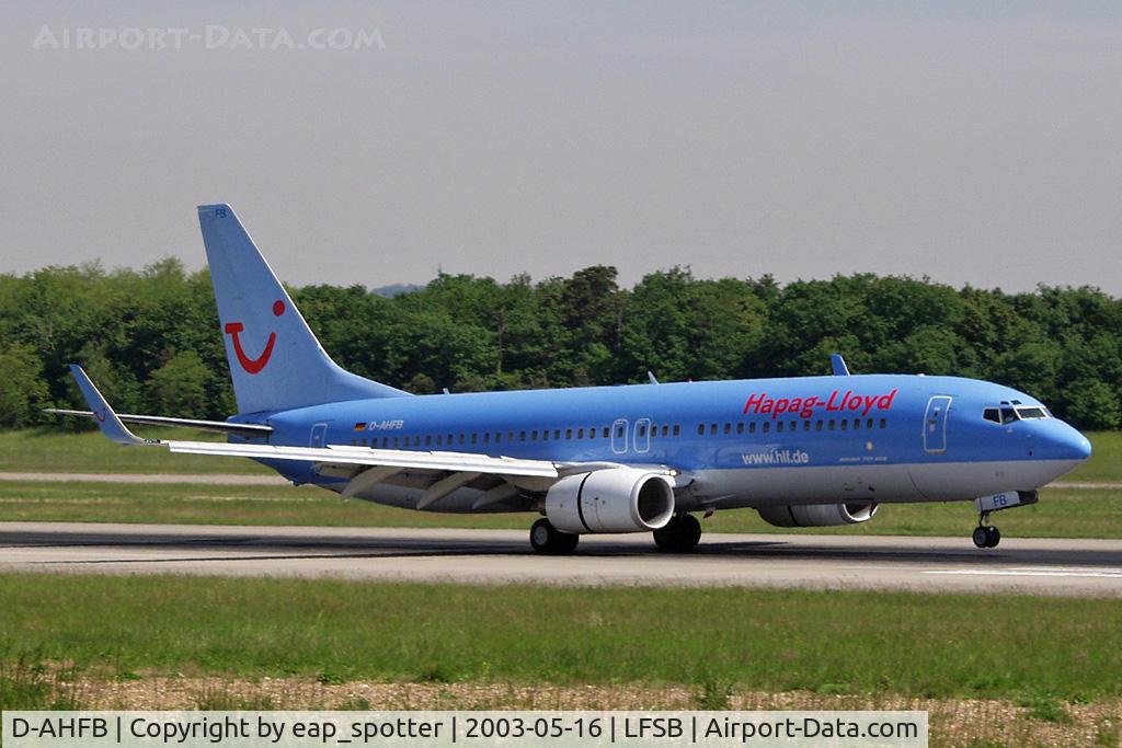 D-AHFB, 1997 Boeing 737-8K5 C/N 27982, landing on rwy 16
