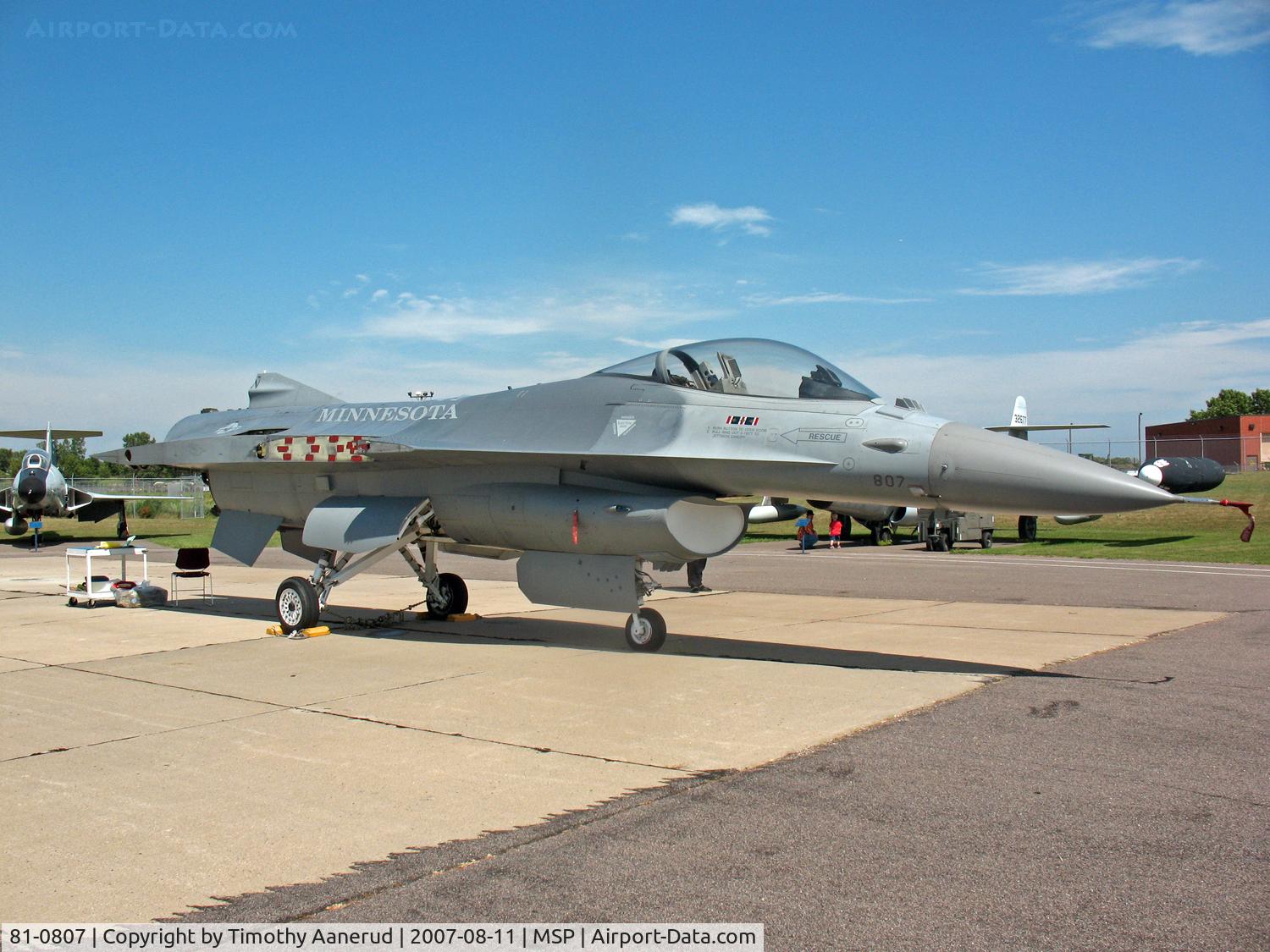 81-0807, General Dynamics F-16A/ADF Fighting Falcon C/N 61-488, General Dynamics F-16A Fighting Falcon Block 15H, Minnesota Air National Guard Museum