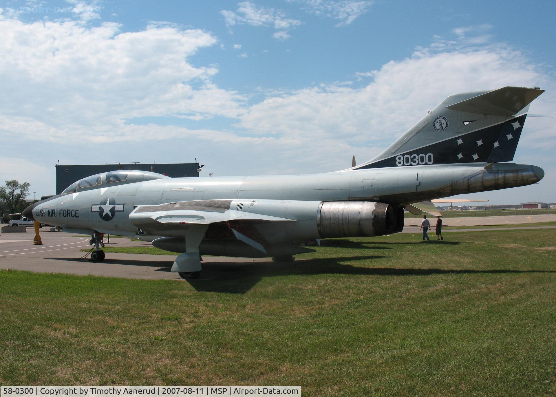58-0300, 1958 McDonnell F-101B Voodoo C/N 672, McDonnell F-101B Voodoo, previously based at MN-Duluth, transfered to Canada.  Last flight was to the Minnesota Air National Guard Museum