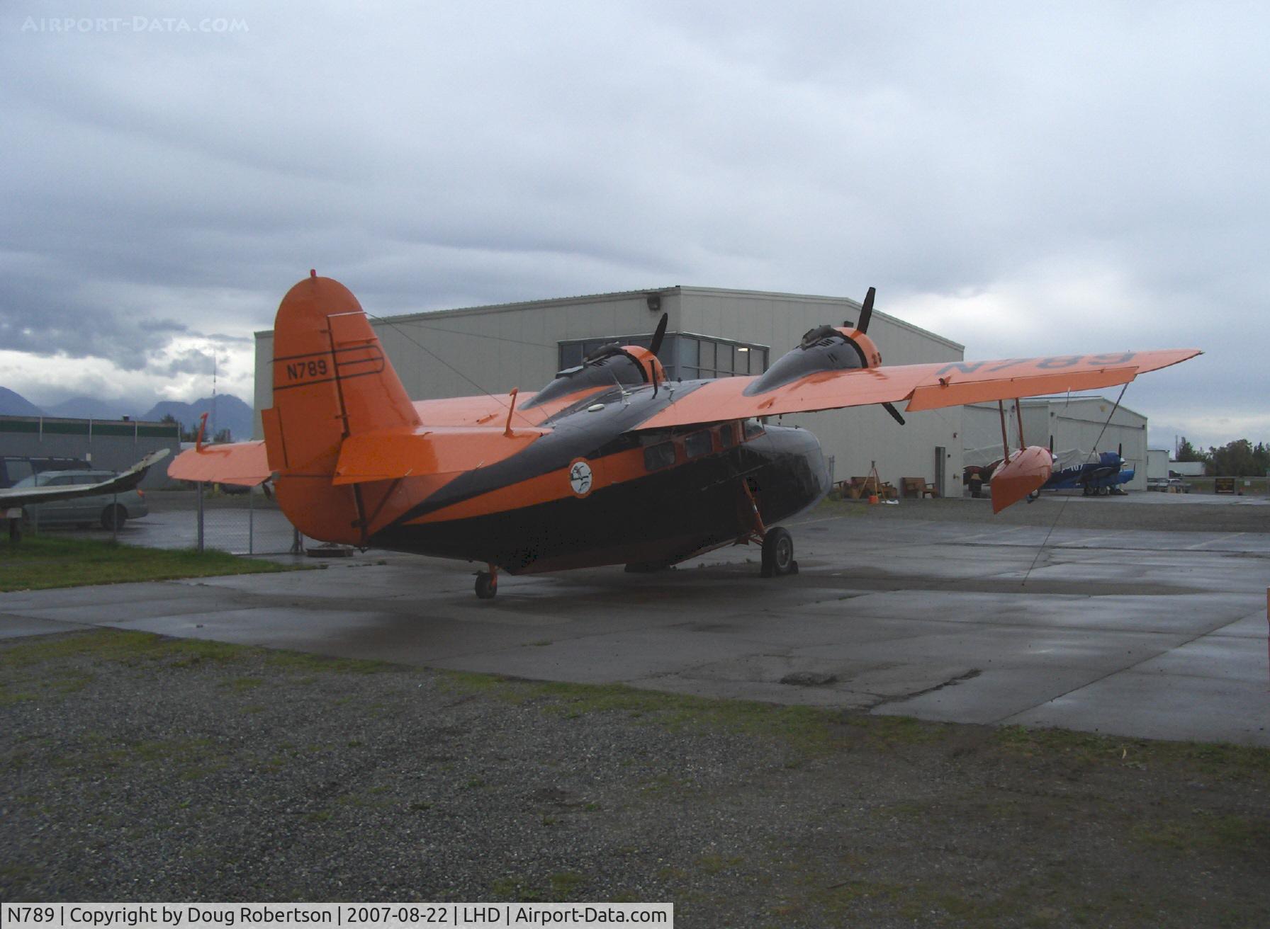 N789, 1943 Grumman G-21A Goose C/N B-102, 1943 Grumman G-21A GOOSE, two P&W R-985-AN6 450 Hp each, at Alaska Aviation Heritage Museum