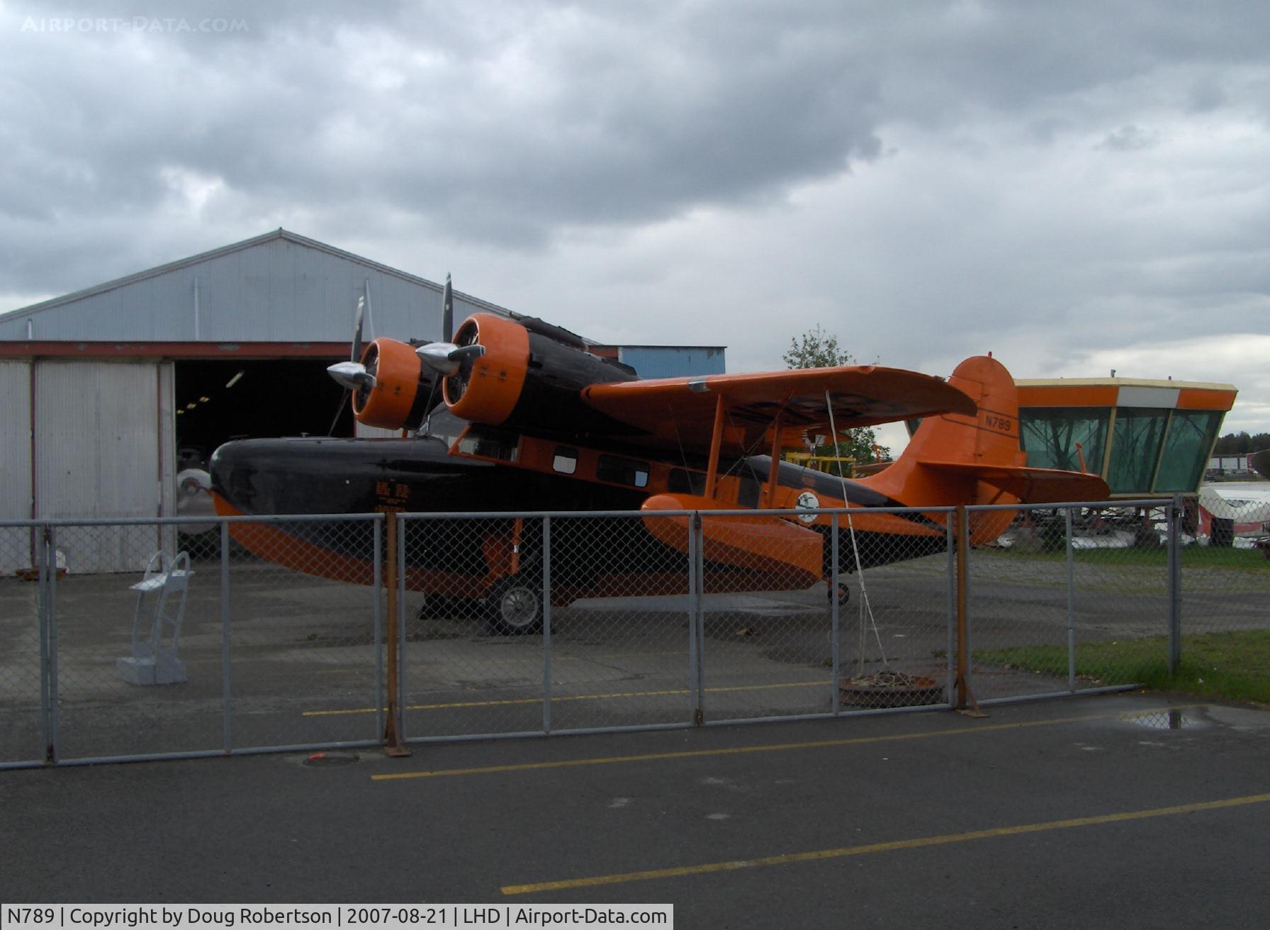 N789, 1943 Grumman G-21A Goose C/N B-102, 1943 Grumman G-21A GOOSE, two P&W R-985-AN6 450 Hp each, at Alaska Aviation Heritage Museum