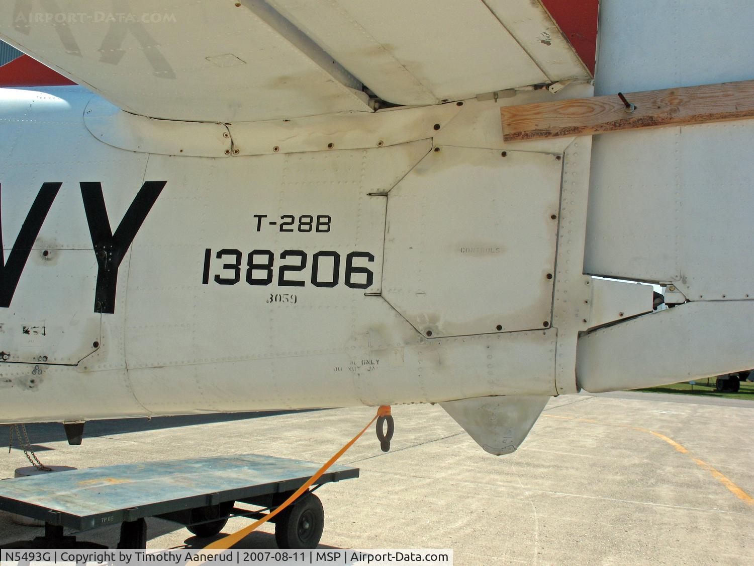 N5493G, North American T-28B C/N 138206, North American T-28B Trojan. Ex BuNo. 138206.  Minnesota Air National Guard Museum