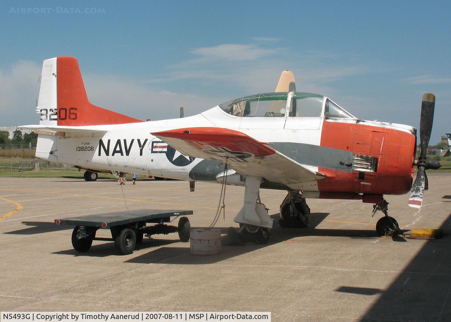 N5493G, North American T-28B C/N 138206, North American T-28B Trojan. Ex BuNo. 138206.  Minnesota Air National Guard Museum