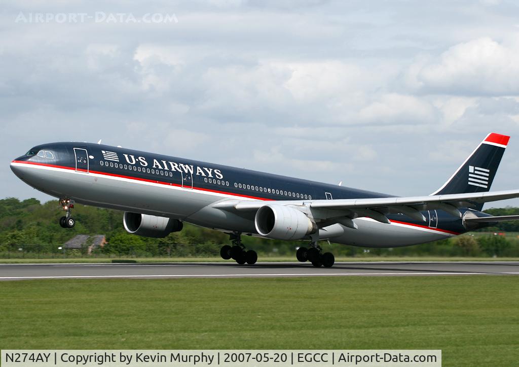 N274AY, 2000 Airbus A330-323X C/N 342, US Air 330 from 23L