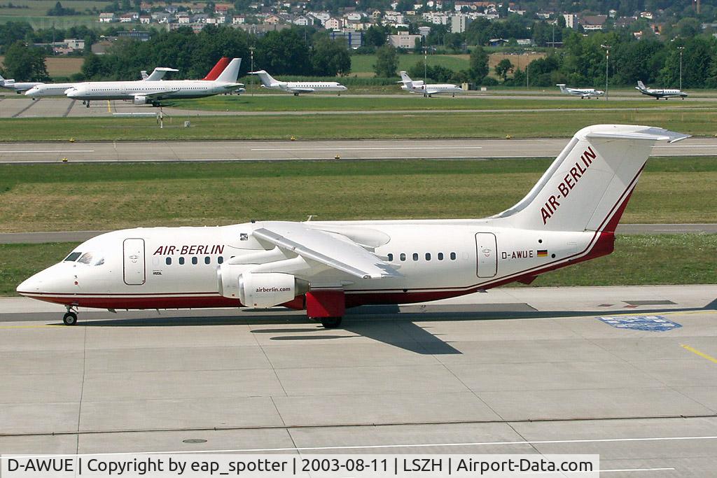 D-AWUE, 1986 British Aerospace BAe.146-200 C/N E2050, arriving from Duesseldorf