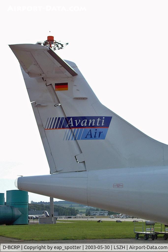 D-BCRP, 1989 ATR 42-300QC C/N 158, AvantiAir parked at LSZH