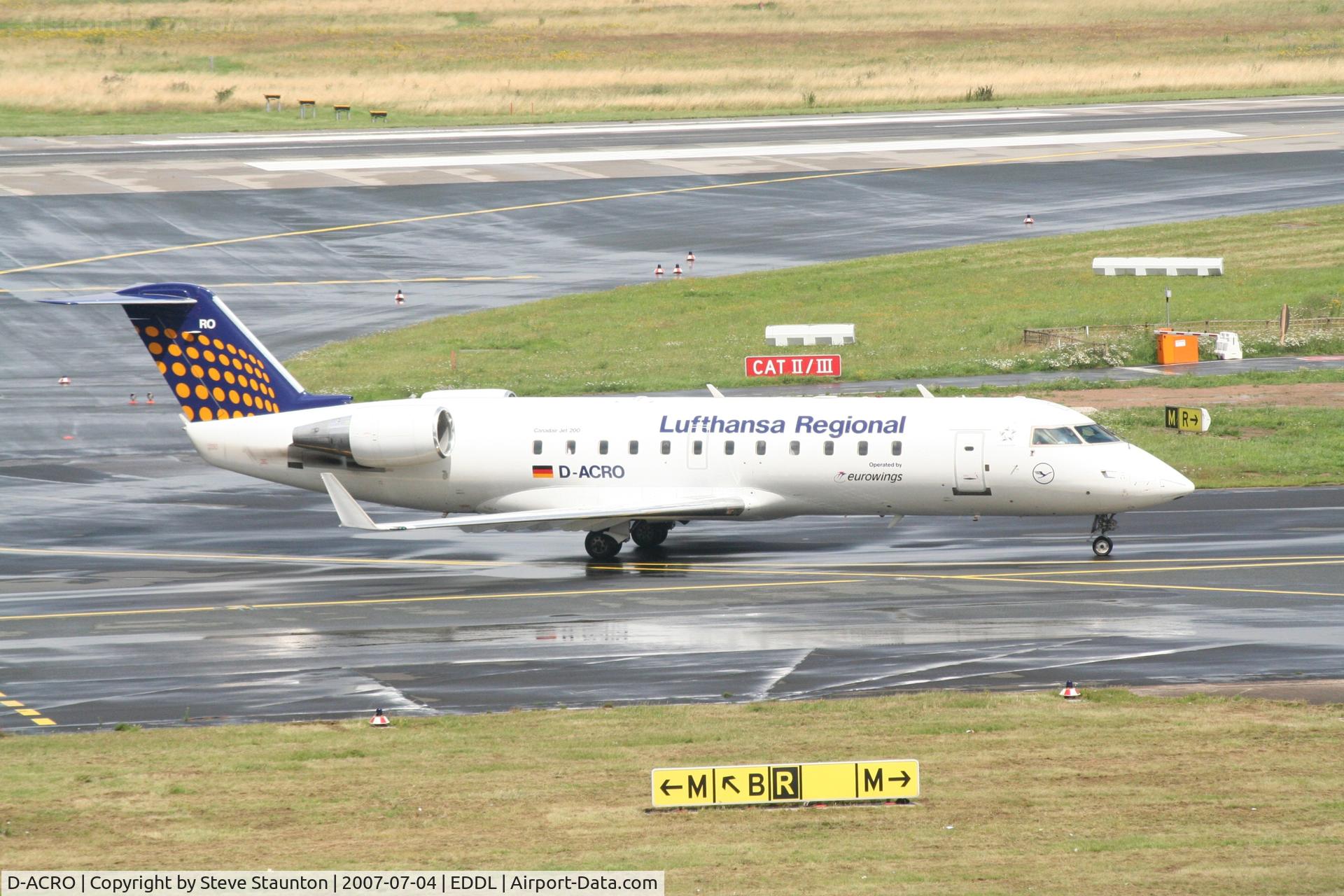 D-ACRO, 2001 Canadair CRJ-200LR (CL-600-2B19) C/N 7494, Taken at Dusseldorf July 2007