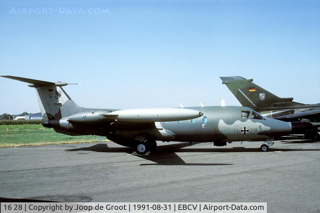 16 28, Hamburger Flugzeugbau HFB-320ECM Hansa Jet C/N 1065/S45, ECM trainer of the German AF. This aircraft was sold as N325AF and scrapped afterwards.