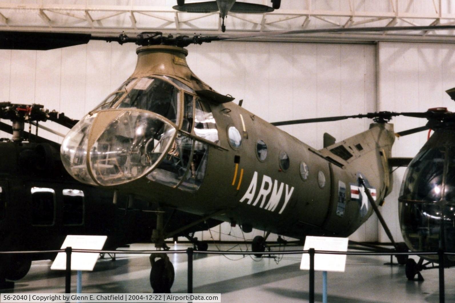 56-2040, Vertol CH-21C Shawnee C/N C.202, CH-21C at the Army Aviation Museum
