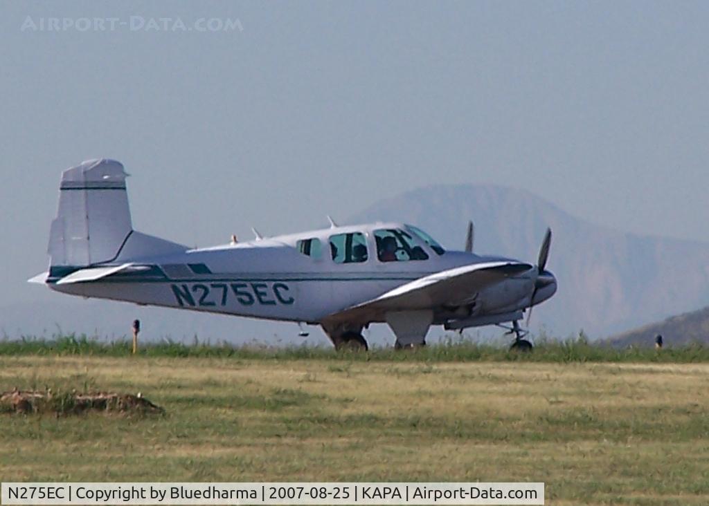 N275EC, 1958 Beech 95 C/N TD-111, Prep for takeoff with Pikes Peak in the background.