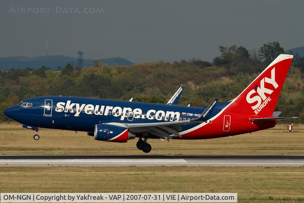 OM-NGN, 2007 Boeing 737-7GL C/N 34759, Sky Europe Boeing 737-700