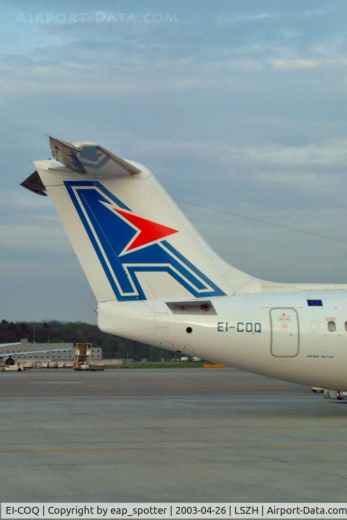 EI-COQ, 1994 British Aerospace Avro 146-RJ70 C/N E1254, parked - tail