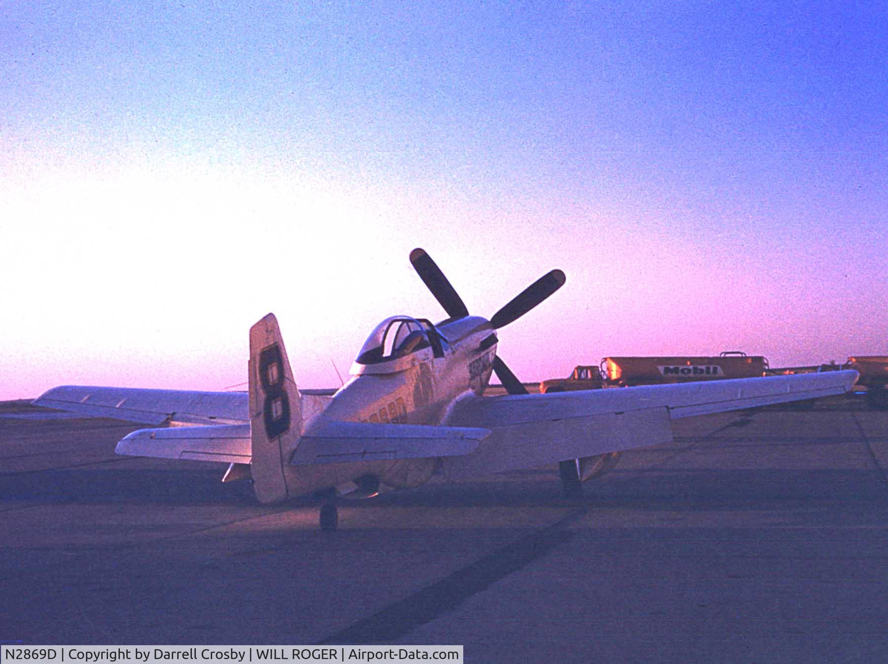 N2869D, 1944 North American P-51D Mustang C/N 124-44246 (44-84390), This plane flown by Chuck Lyford had just landed at Catlin Aviation for fuel.