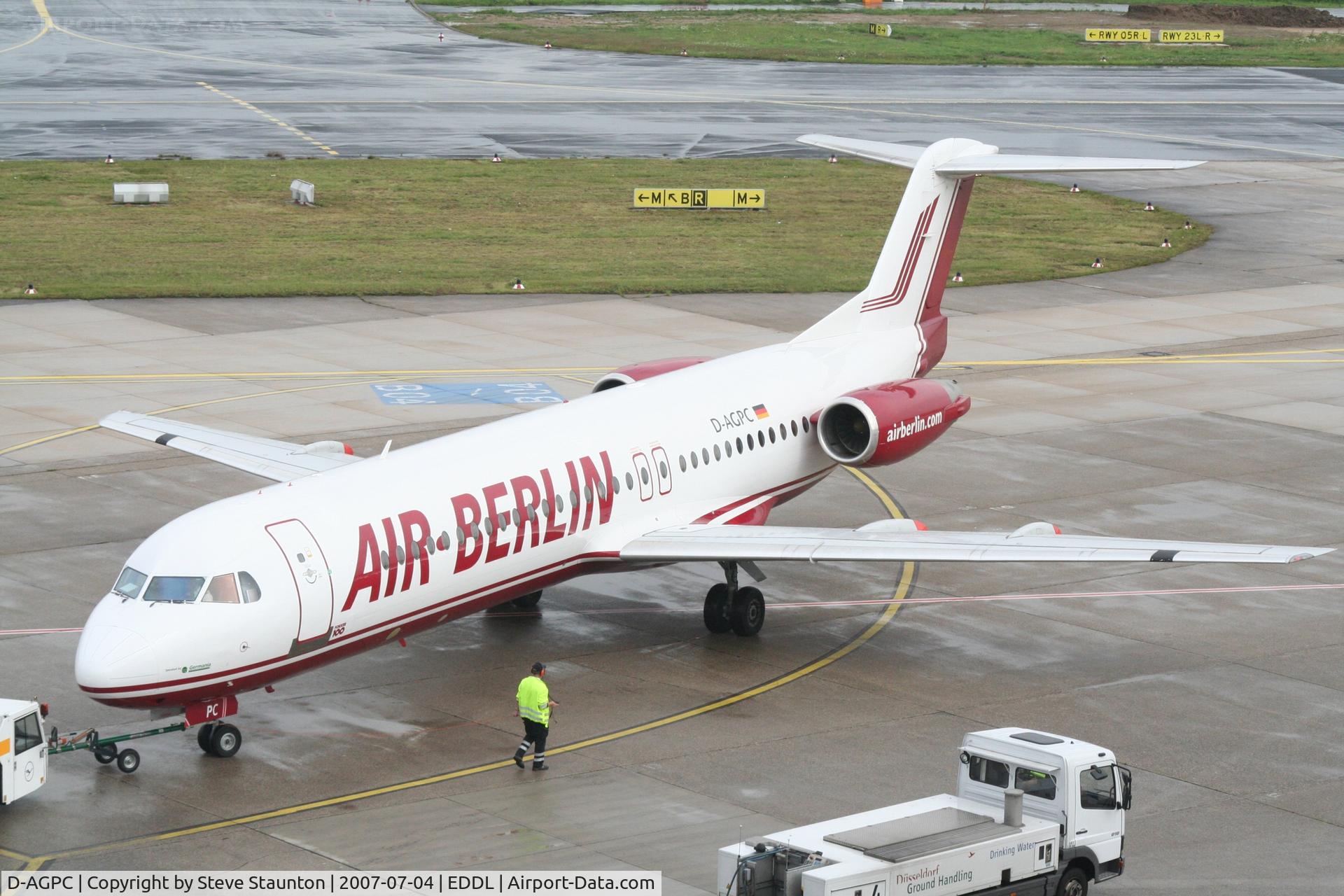 D-AGPC, 1989 Fokker 100 (F-28-0100) C/N 11280, Taken at Dusseldorf July 2007
