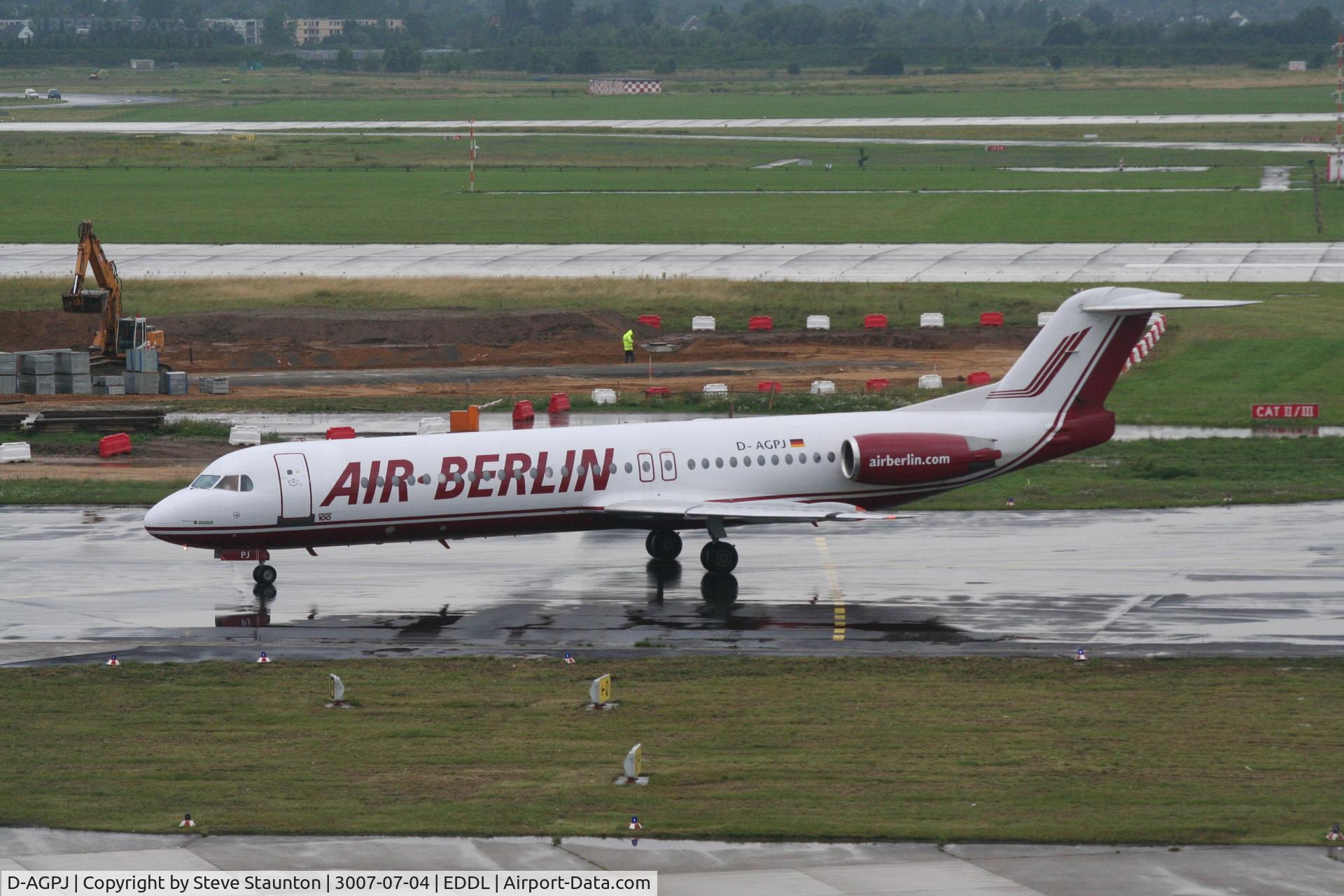 D-AGPJ, 1990 Fokker 100 (F-28-0100) C/N 11312, Taken at Dusseldorf July 2007