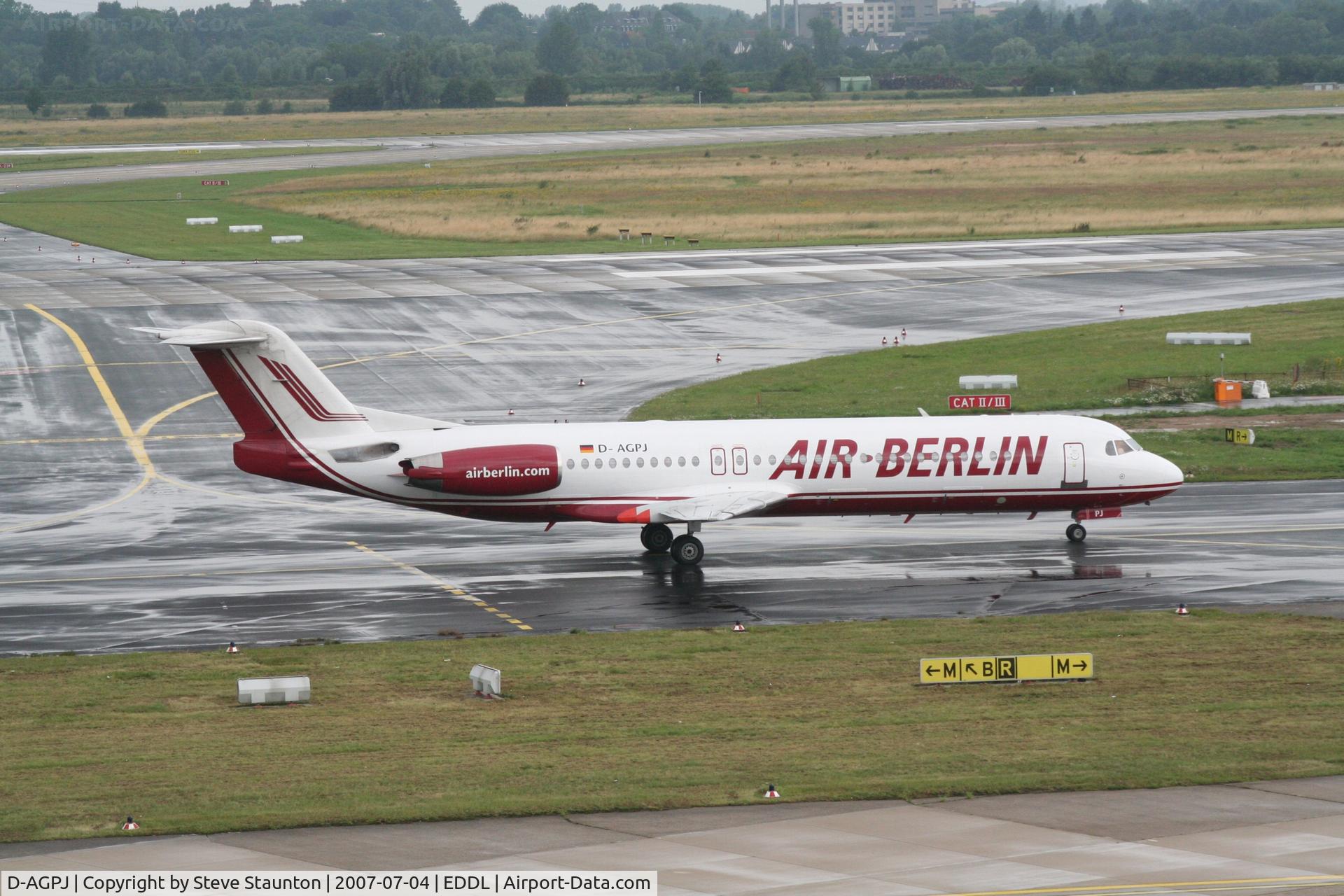 D-AGPJ, 1990 Fokker 100 (F-28-0100) C/N 11312, Taken at Dusseldorf July 2007