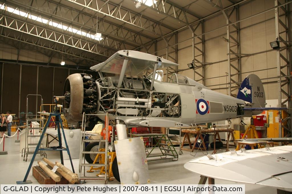 G-GLAD, 1939 Gloster Gladiator Mk2 C/N G5/75751, on re-build at Duxford