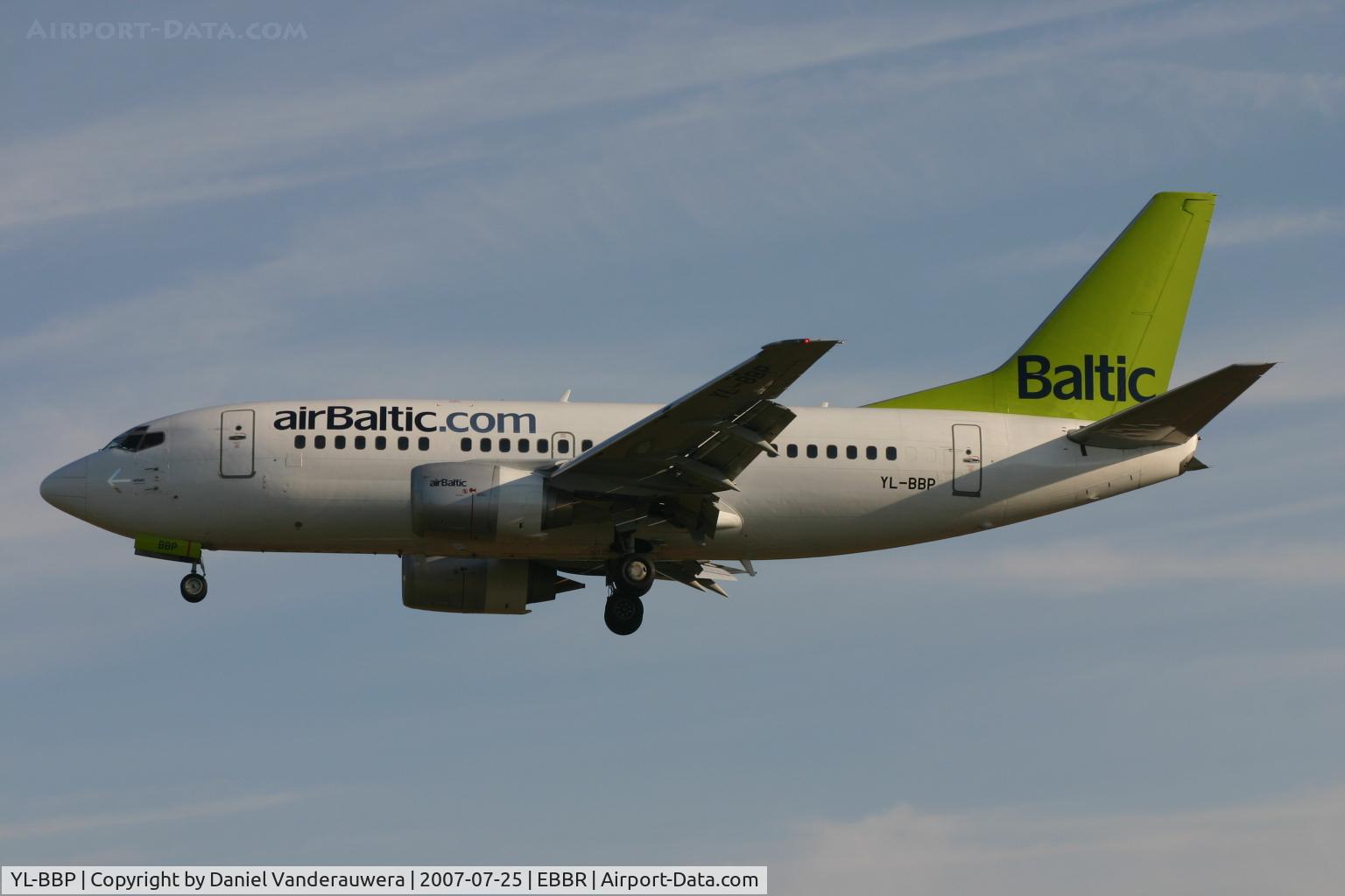 YL-BBP, 1992 Boeing 737-522 C/N 26688, arrival of flight BT601 to rwy 25L