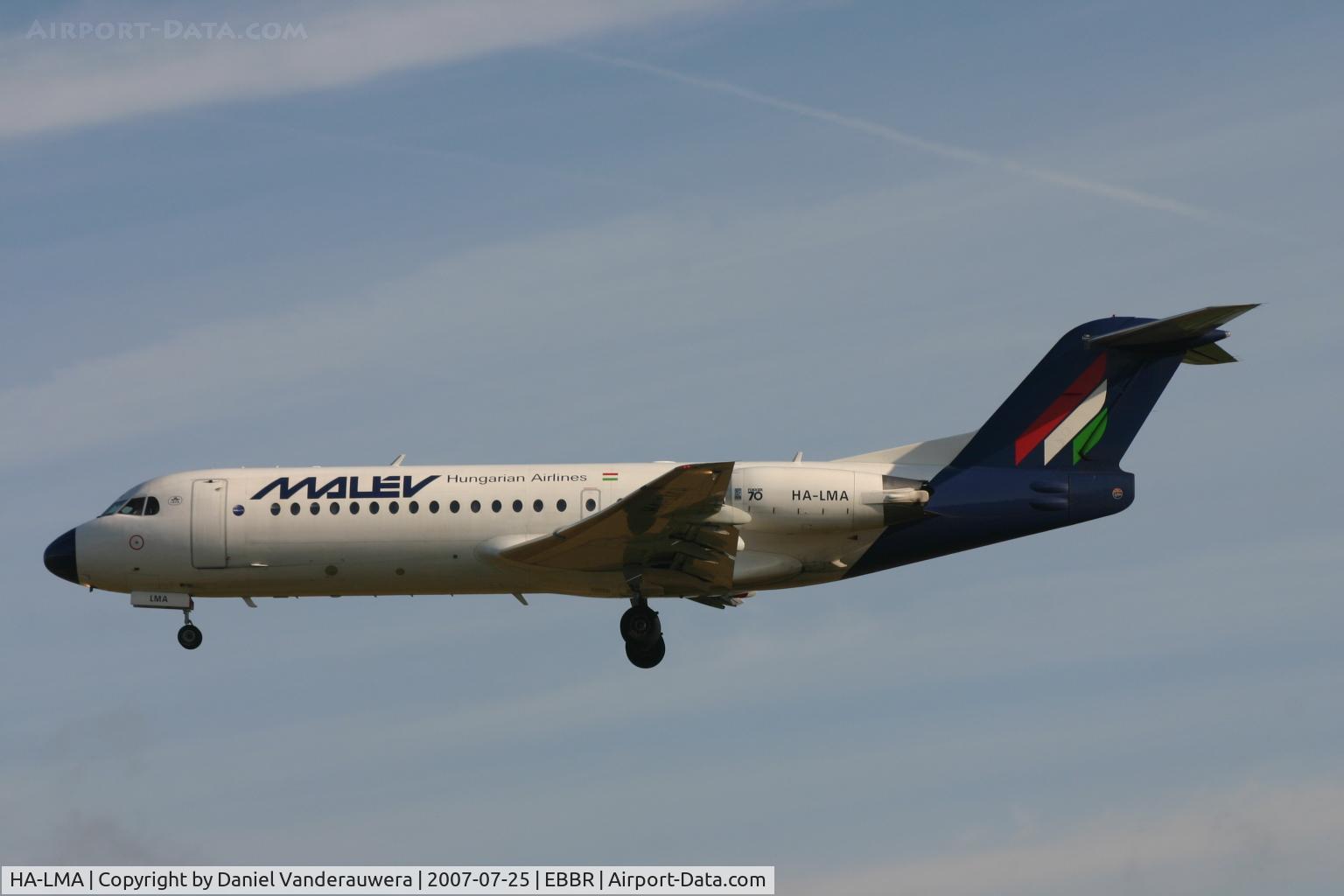 HA-LMA, 1995 Fokker 70 (F-28-0070) C/N 11564, flight MA600 is descending to rwy 25L