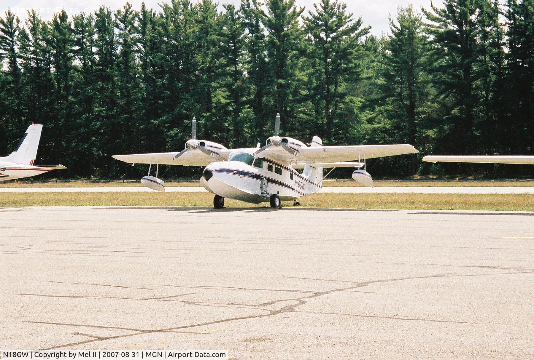N18GW, 1949 Scan (Grumman) 30 (G-44A Widgeon) C/N 35, Parked @ Harbor Springs Airport (MGN)