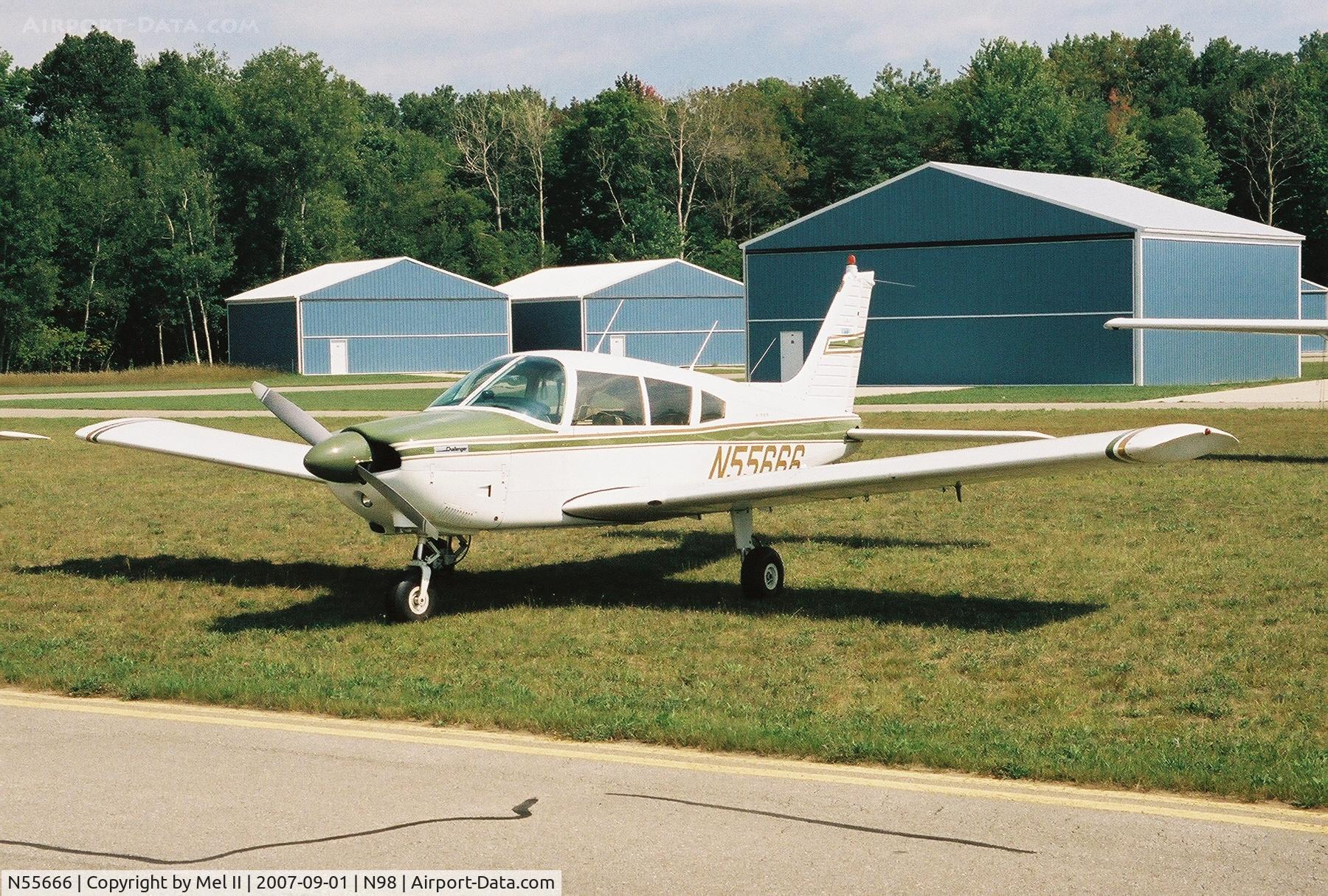 N55666, 1973 Piper PA-28-180 C/N 287305419, Parked @ Boyne City Municipal Airport (N98)