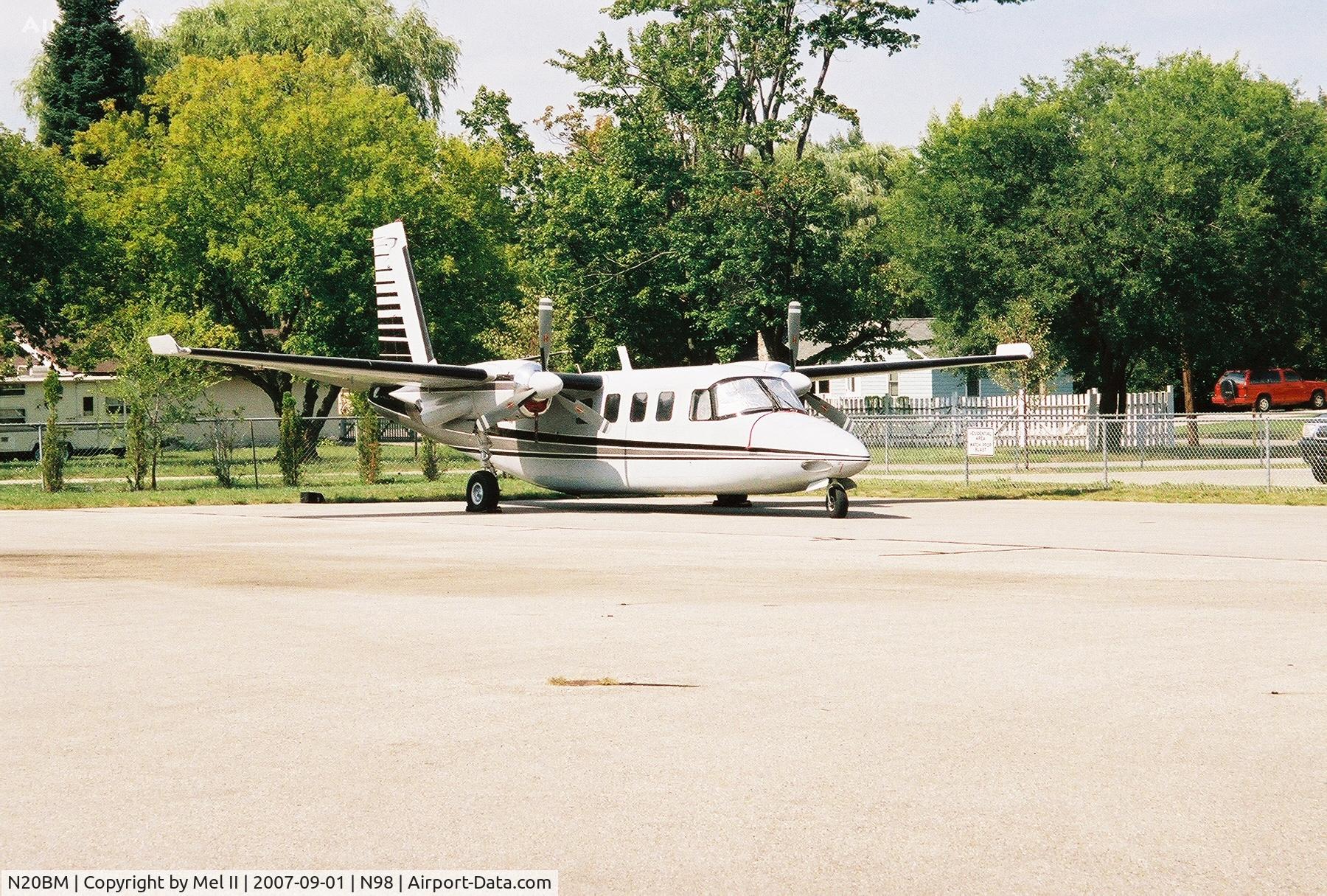 N20BM, 1967 Aero Commander 680V Turbo Commander C/N 1698-75, Parked @ Boyne City Municipal Airport (N98)