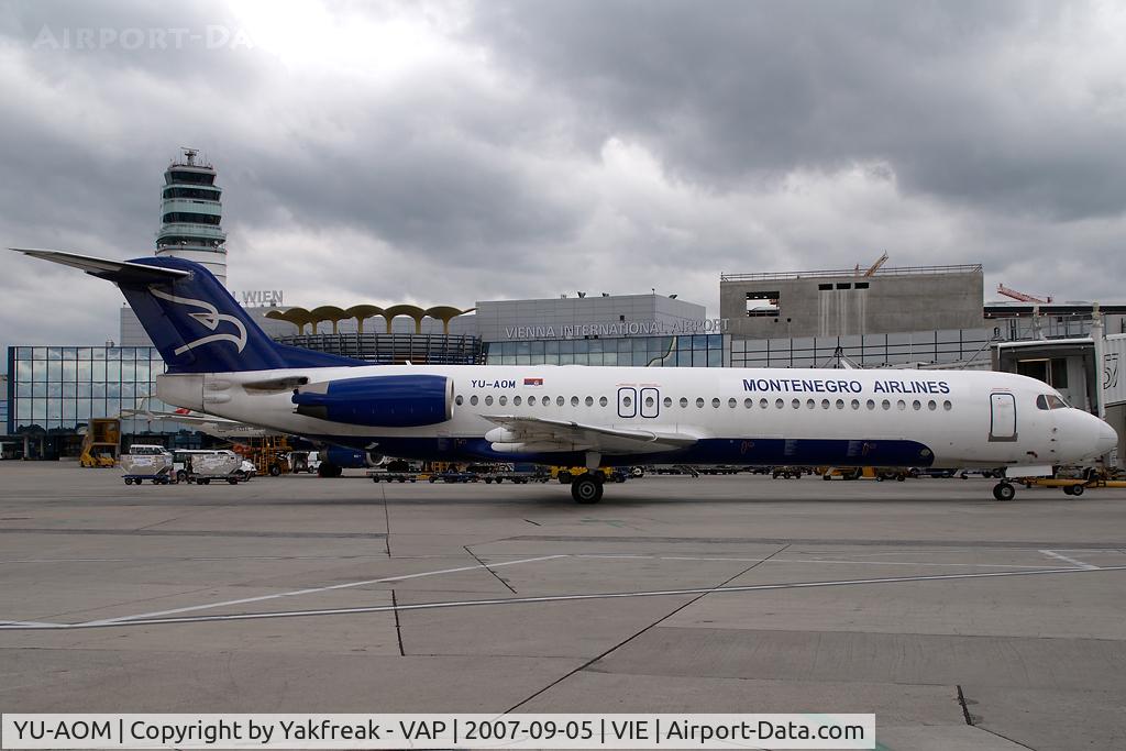 YU-AOM, 1990 Fokker 100 (F-28-0100) C/N 11321, Montenegro Airlines Fokker 100