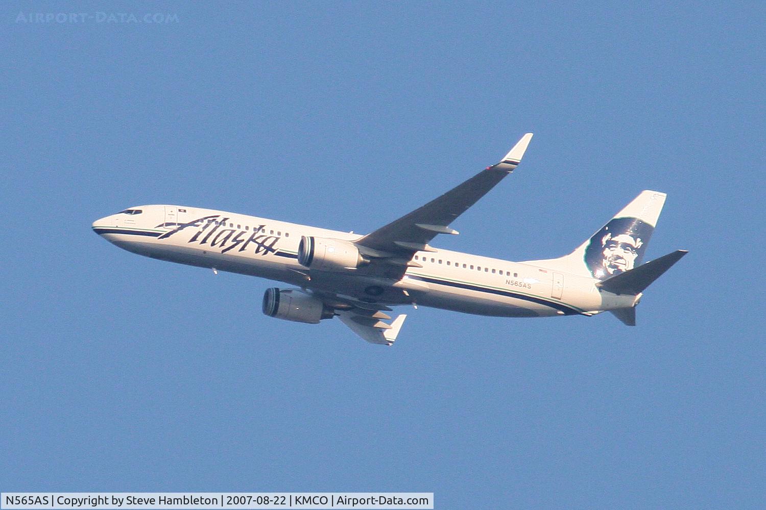 N565AS, 2006 Boeing 737-890 C/N 35181, 6 miles out from Orlando Intl