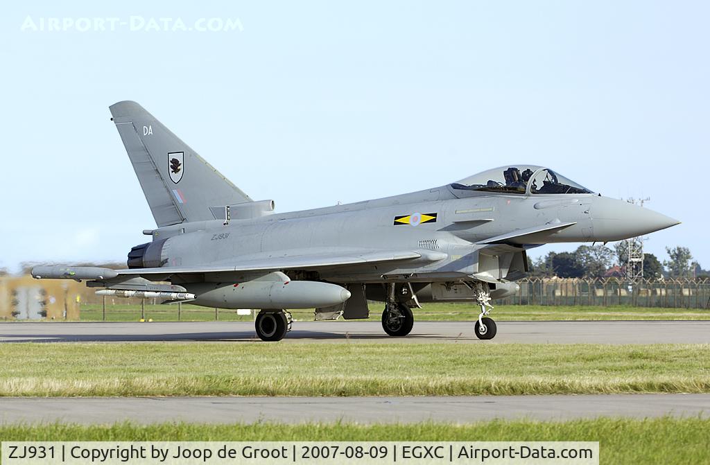 ZJ931, 2007 Eurofighter EF-2000 Typhoon F2 C/N 0103/BS022, Nice clean brand new aircraft