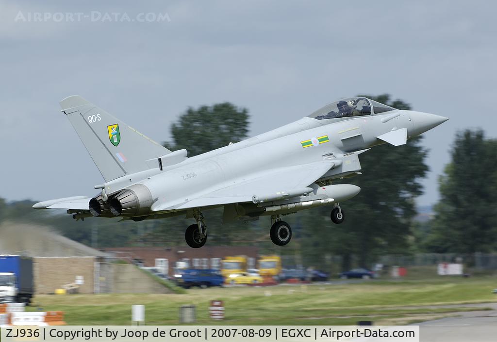 ZJ936, 2007 Eurofighter EF-2000 Typhoon FGR4 C/N 0119/BS027, Landing at Coningsby