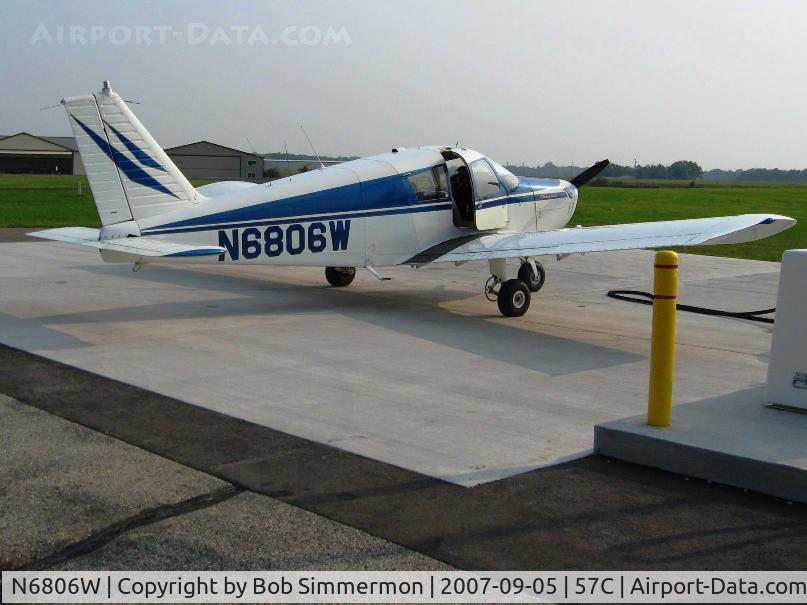 N6806W, 1965 Piper PA-28-140 Cherokee C/N 28-20941, At the pumps at East Troy, WI
