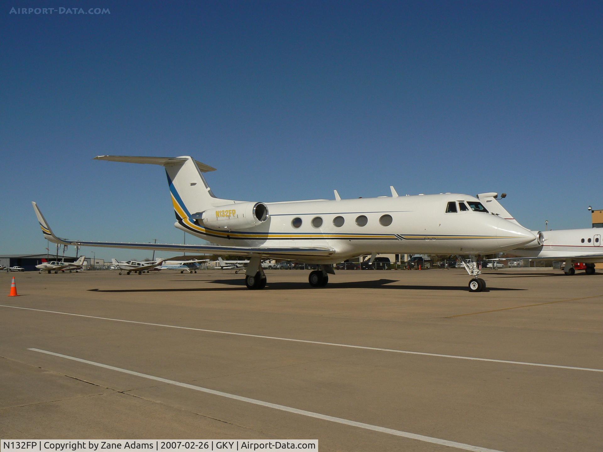 N132FP, 1974 Grumman G-1159 Gulfstream II C/N 153, on the ramp at Arlington