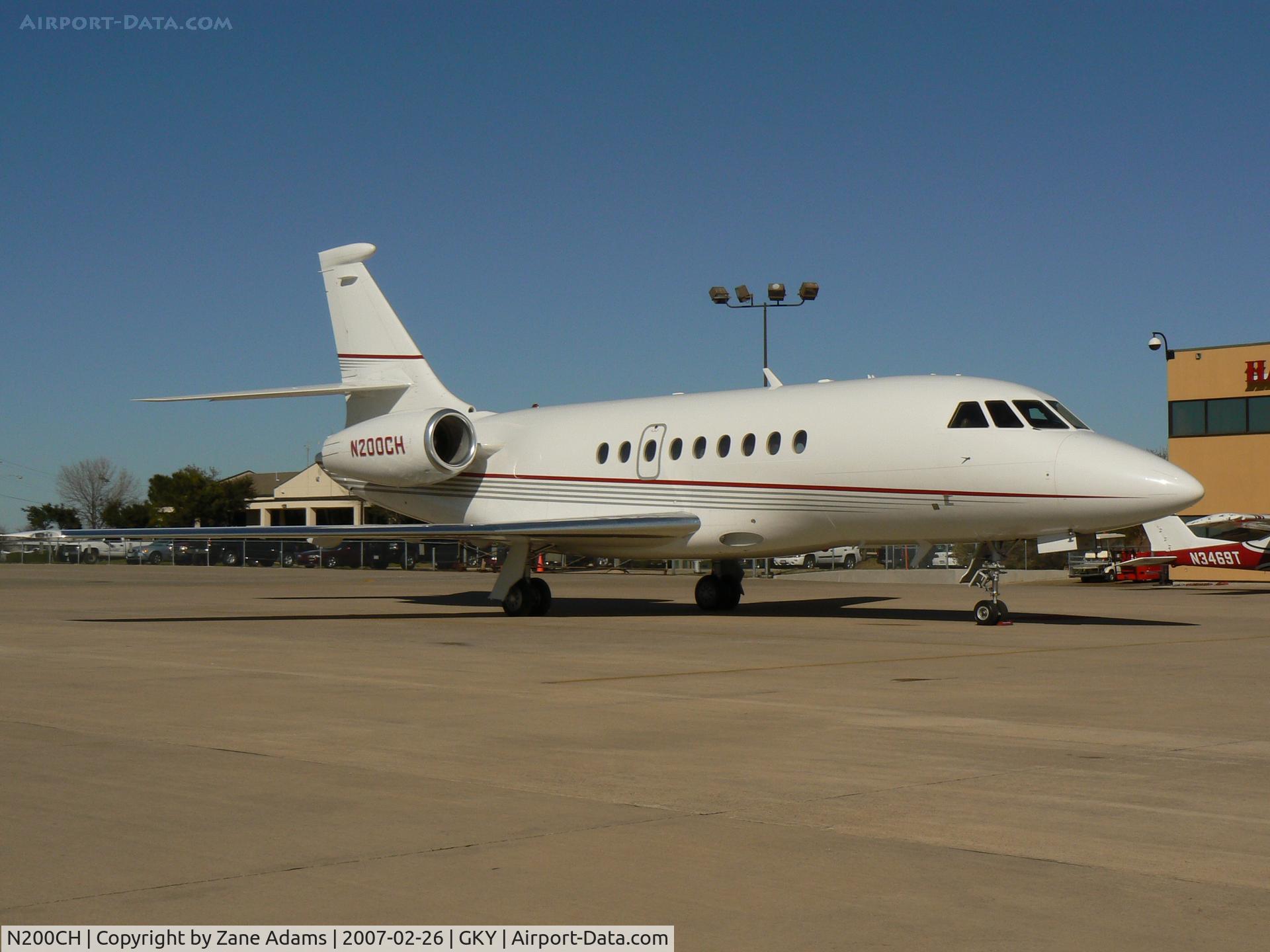 N200CH, 2003 Dassault Falcon 2000EX C/N 04, on the ramp at Arlington